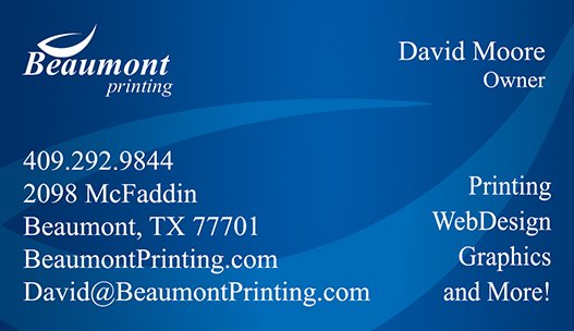 Beaumont Printing - Business Cards SETX