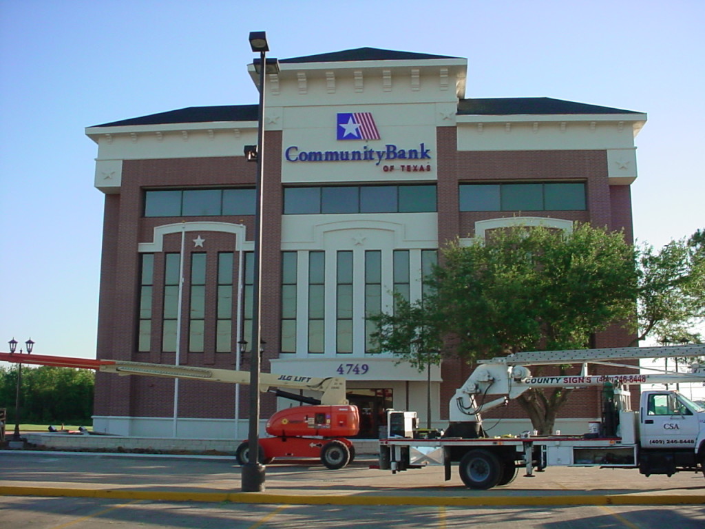 County Sign Community Bank Commercial Signs Beaumont Texas