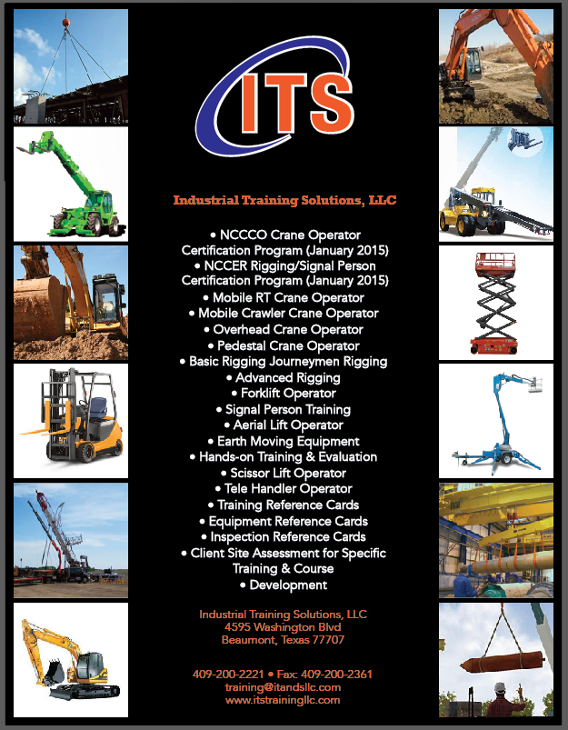 Industrial Training Solutions Golden Triangle TX, NCCCO Training Beaumont, Crane Operator Training SETX, NCCCO Certification Beaumont TX