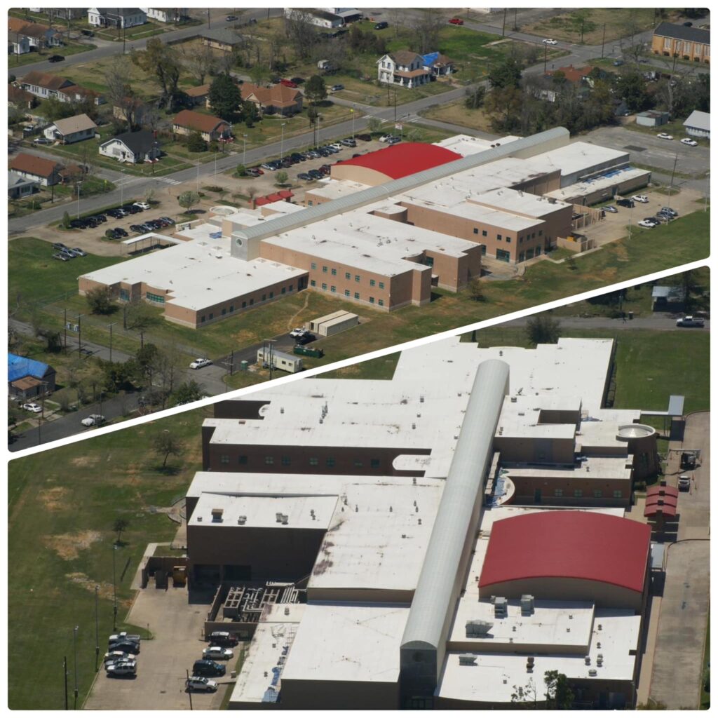 school roofing Beaumont, commercial roof contractor Southeast Texas, SWLA commercial roofing design, hurricane roof repair Southeast Texas